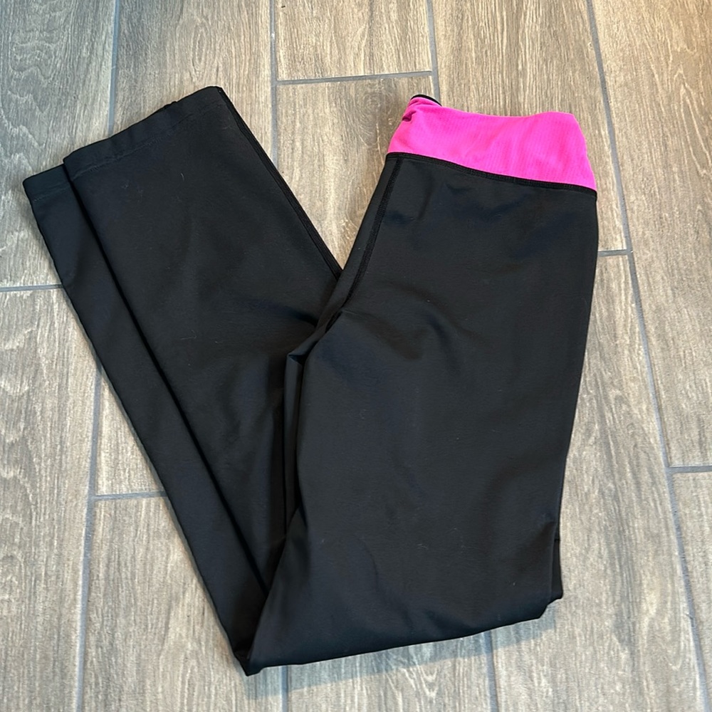 Reebok yoga pants size small. Black with pink waistband. No pockets.